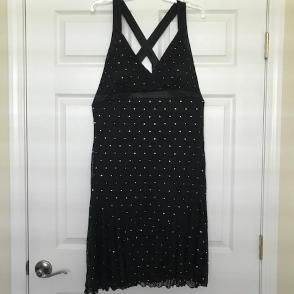 Beautiful Black Rhinestone Dress Size 14  💥  (NWOT)